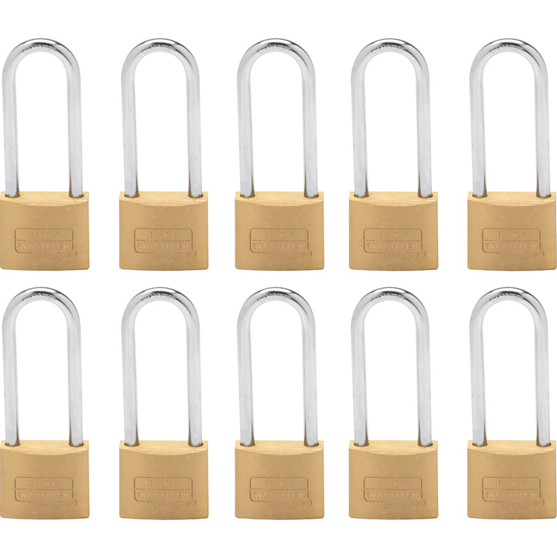 Burg-Wachter MAGNO Keyed Alike Padlock Set 40mm LS (10 Pack) in Brass | Compare The Build