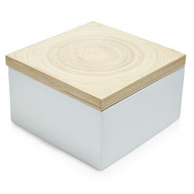 Skip19D Bamboo & Lacquer Storage Box Whi Price Comparisons | Compare The Build