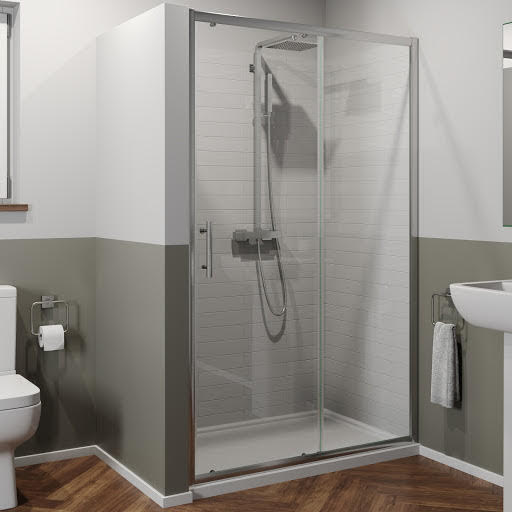 Luxura Sliding Shower Door 1200mm with 1200 x 760mm Tray - 6mm Price Comparisons | Compare The Build