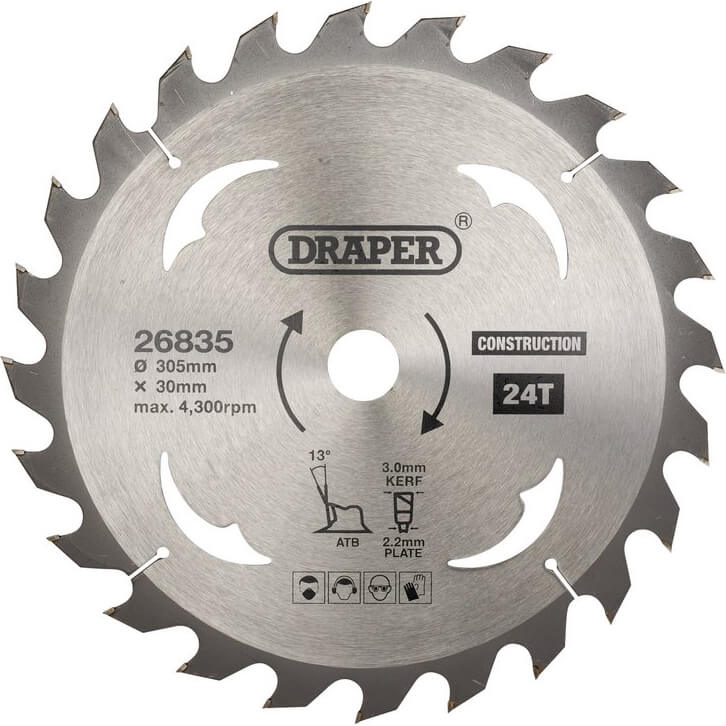 Draper TCT Construction Circular Saw Blade 305mm 24T 30mm Price Comparisons | Compare The Build