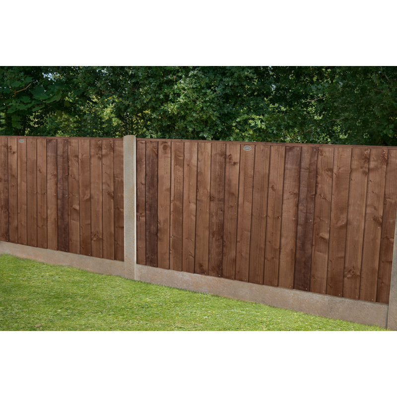 Forest Garden Pressure Treated Brown Closeboard Fence Panel 6' x 3' (5 Pack) in Dark Brown Timber Price Comparisons | Compare The Build