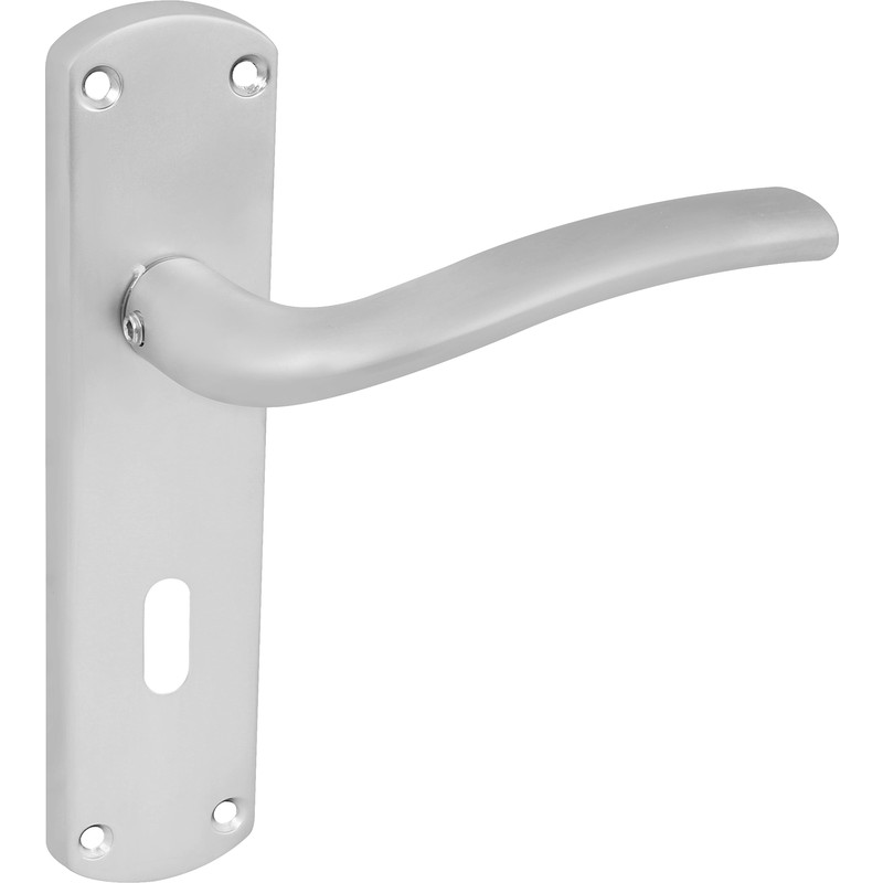 Serozzetta Cuatro Door Handles Lock Satin (Pair) in Chrome Price Comparisons | Compare The Build