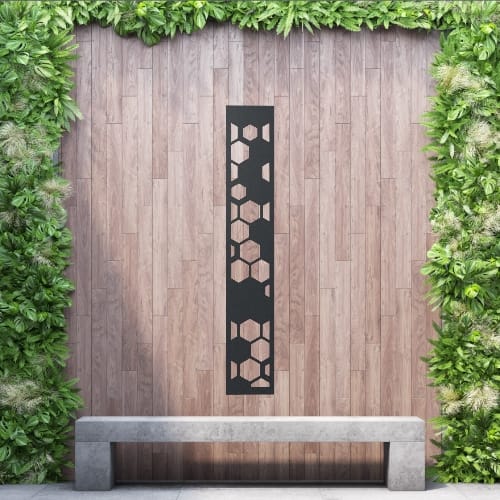 Aluminium Privacy Screen Honeycombe - Wall Mounted - 1800mm x 300mm Black Price Comparisons | Compare The Build