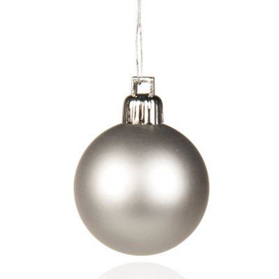 Metallic Silver Effect Bauble Tree Decoration, Pack Of 12 Price Comparisons | Compare The Build