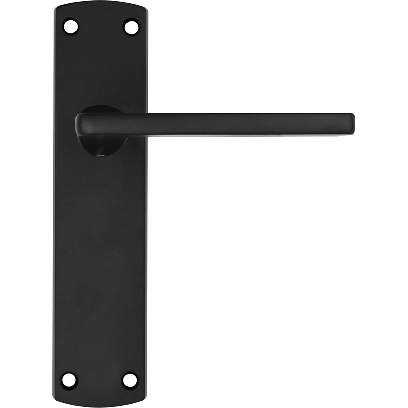 Stanza Leon Door Handles Matt Latch (Pair) in Black Plastic Price Comparisons | Compare The Build