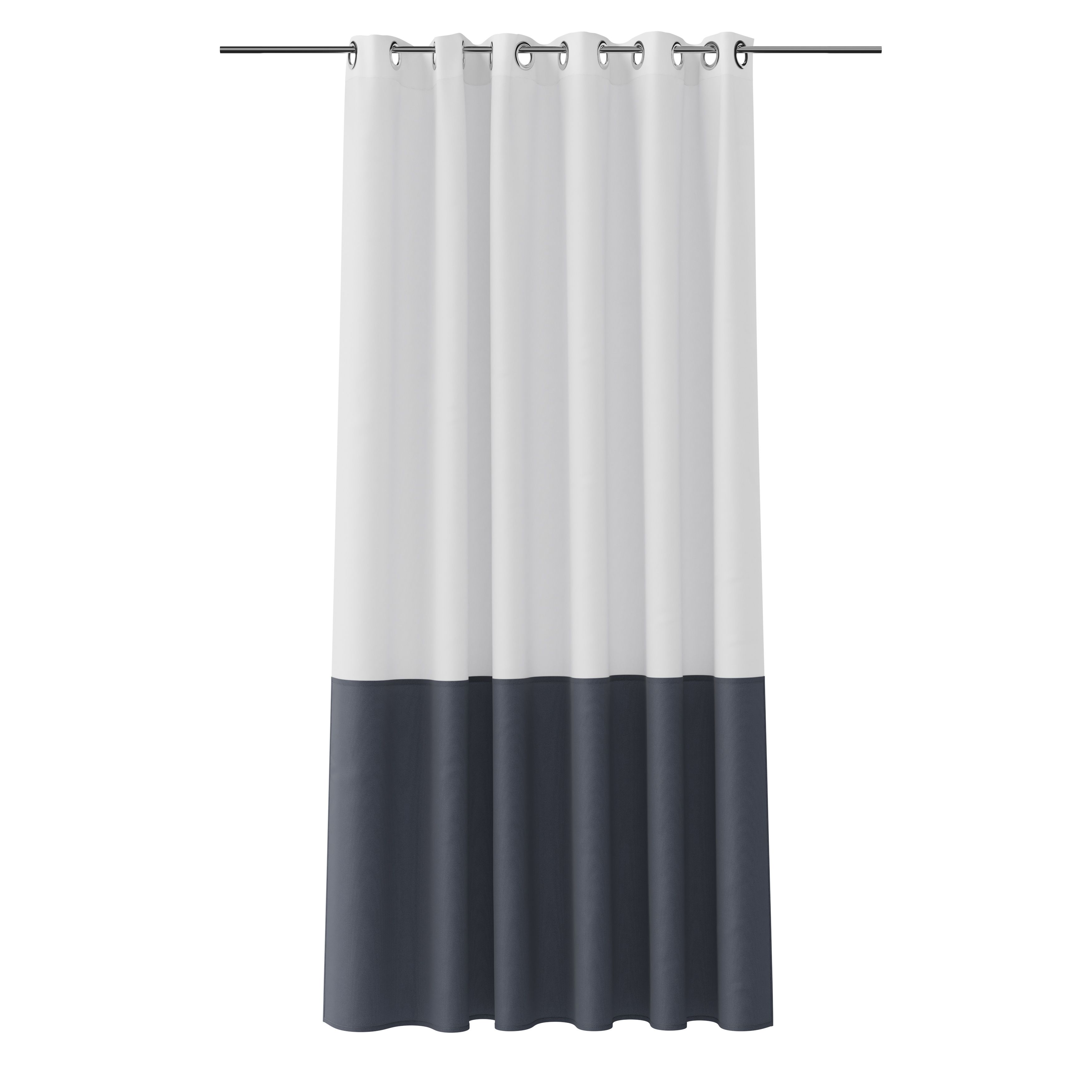 GoodHome Graphene White & Midnight Blue Bicolor Shower Curtain (L)2000mm Price Comparisons | Compare The Build