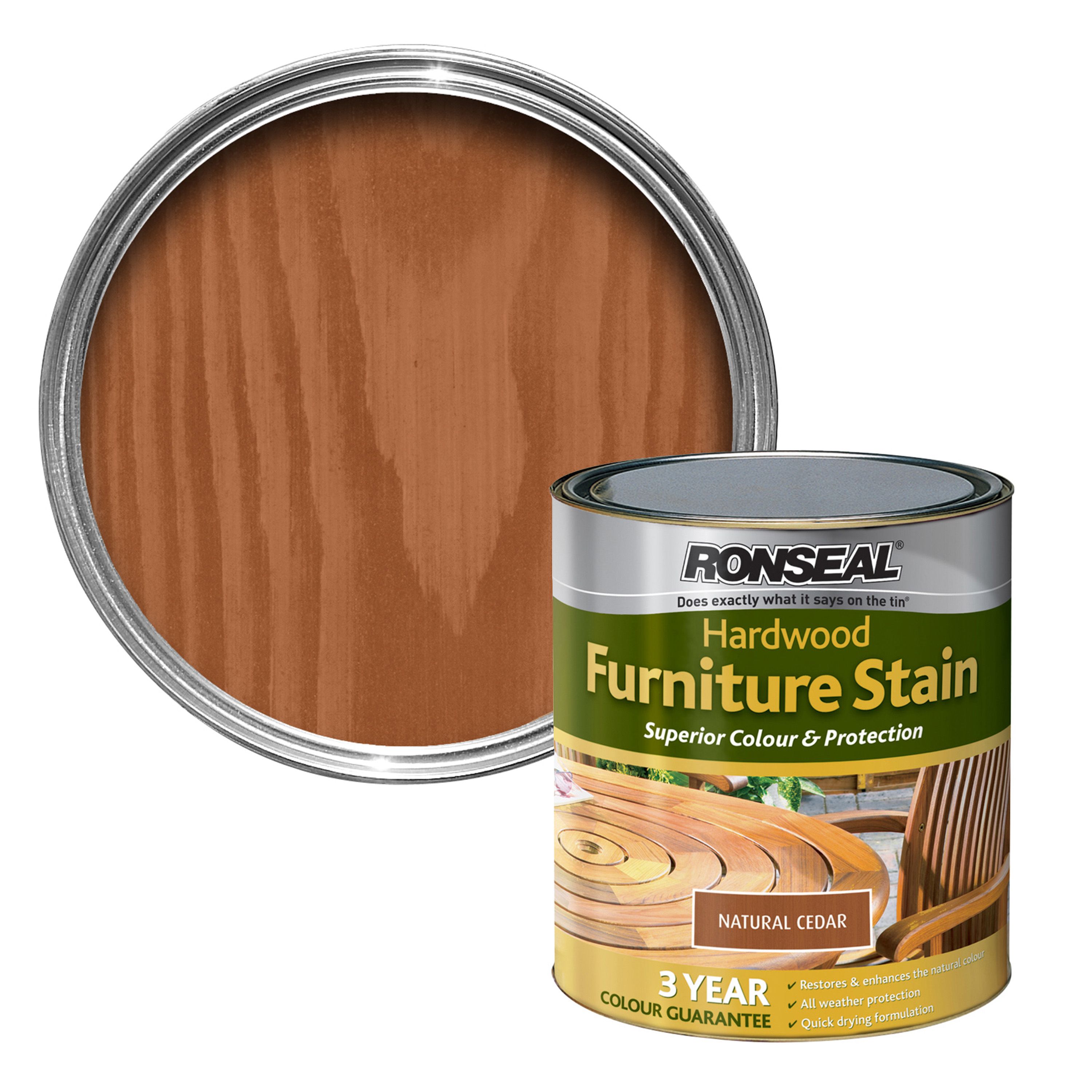 Ronseal Hardwood Natural Cedar Furniture Wood Stain, 750Ml Price Comparisons | Compare The Build