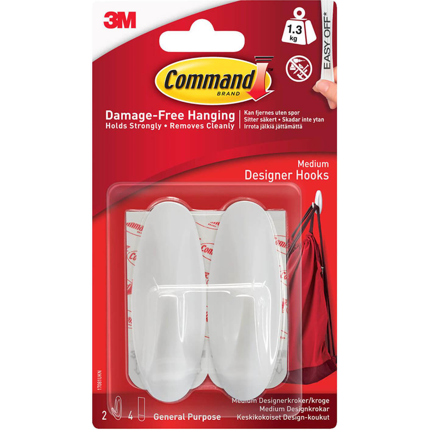 Command Adhesive Strip Designer Hook White M Pack of 2 Price Comparisons | Compare The Build