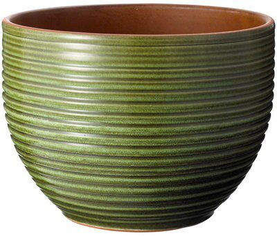 Nurgul Green Ceramic Ribbed Plant Pot Price Comparisons | Compare The Build