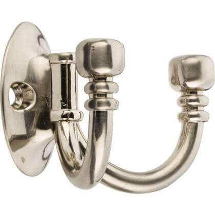 Ball End Double &#039;U&#039; Shape Robe Hook - Satin Nickel - Wall/Door Mountable - Decohooks Price Comparisons | Compare The Build