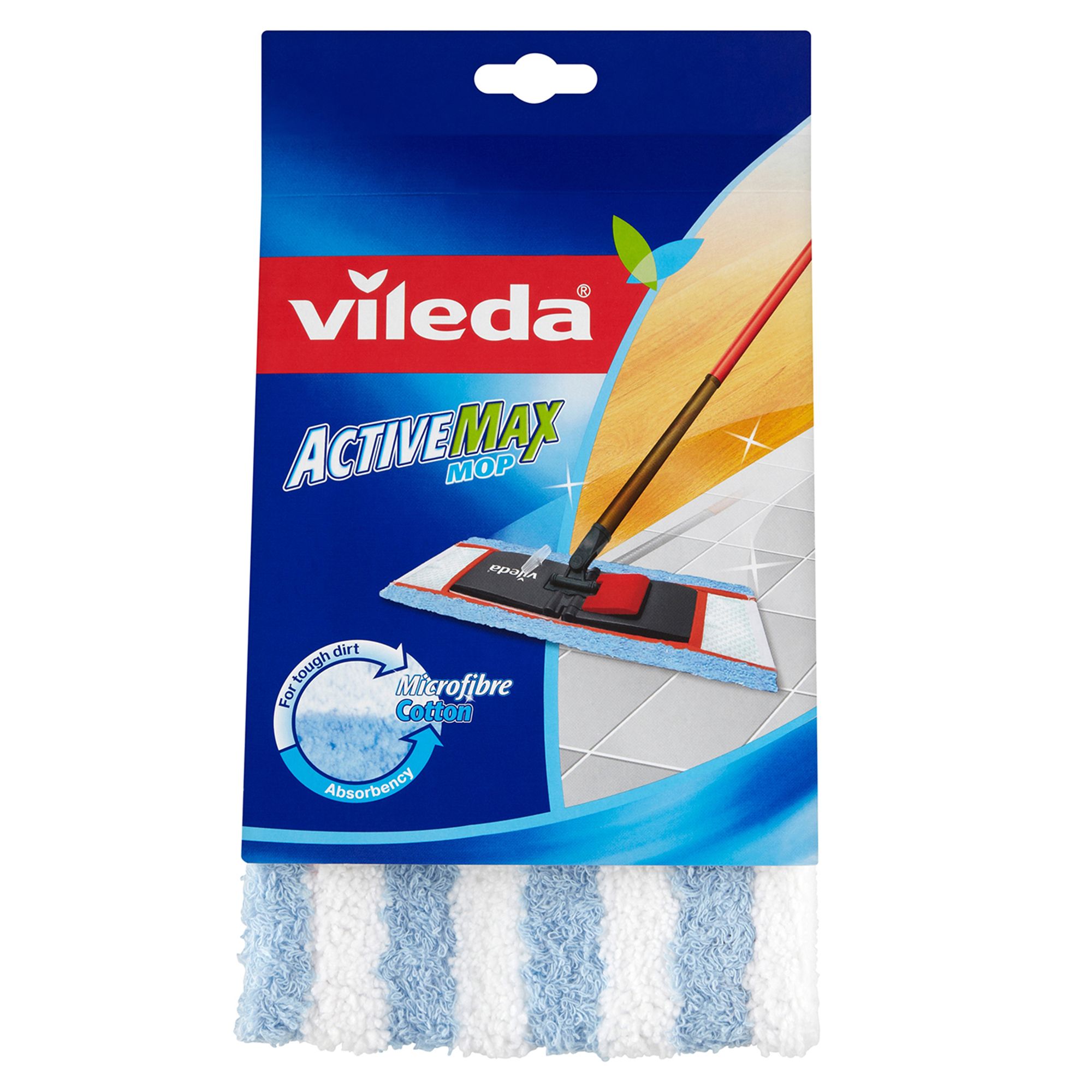 Vileda Activemax Blue & White Microfibre Mop Head Refill, (W)175mm Price Comparisons | Compare The Build