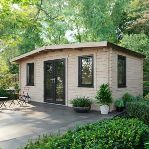 Power Sheds 10 x 18ft Central Doors Apex Chalet Log Cabin Price Comparisons | Compare The Build