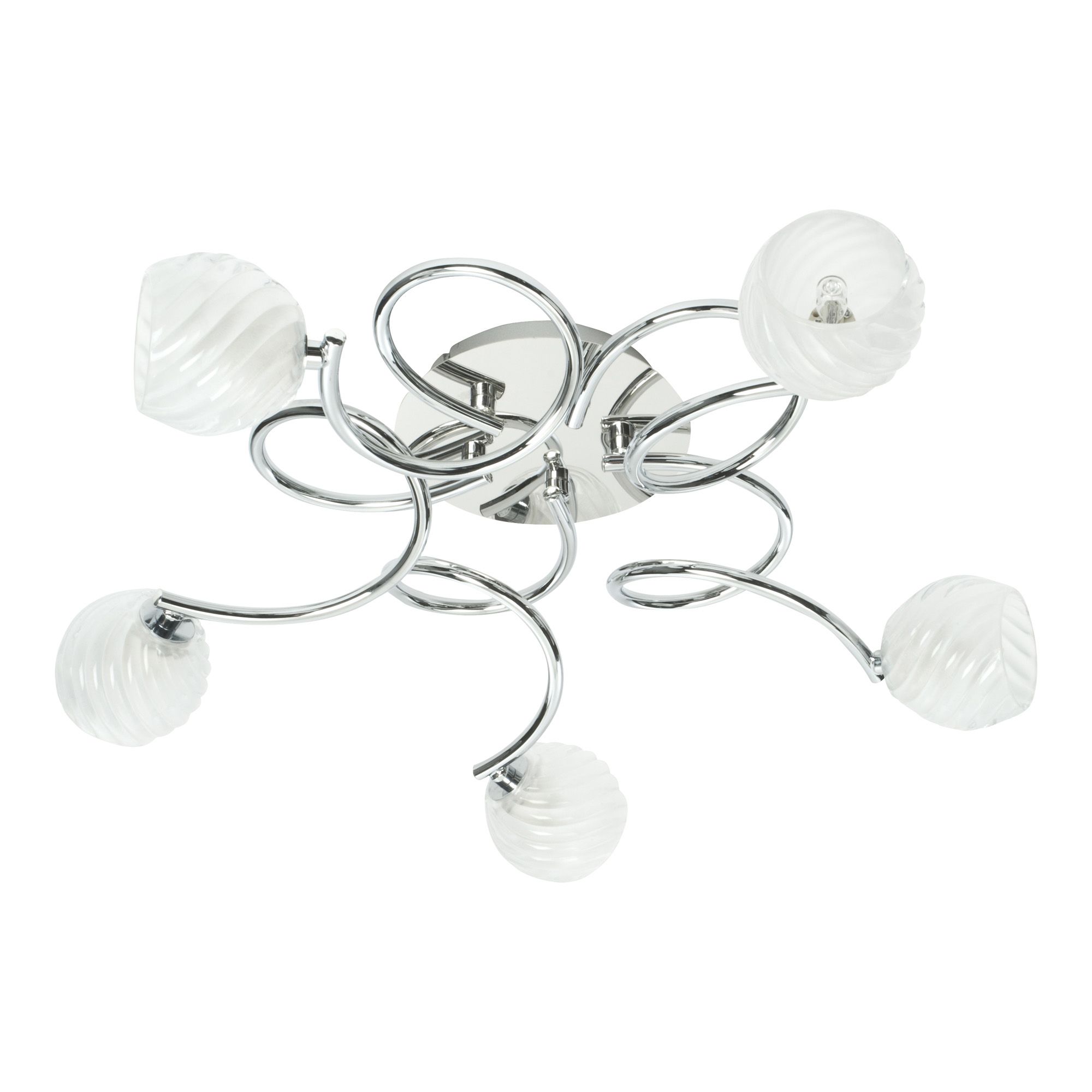 Spyral Grey Chrome Effect 5 Lamp Semi Flush Ceiling Light Price Comparisons | Compare The Build