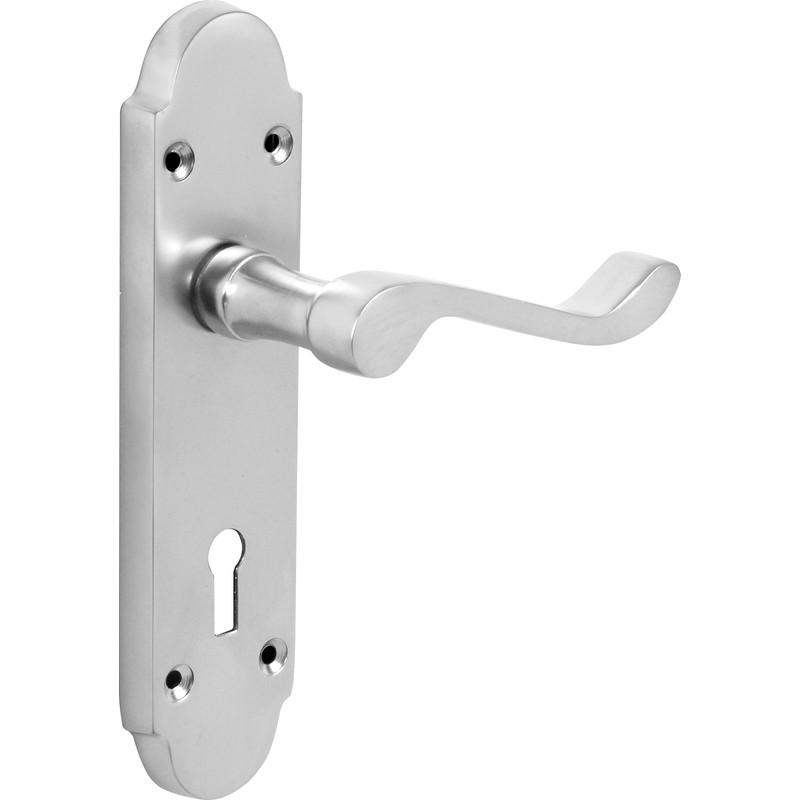 Eclipse Beaufort Door Handles Lock Satin (Pair) Nickel Price Comparisons | Compare The Build