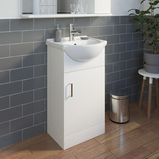 Essence White Gloss Cloakroom Vanity Unit & Basin - 450mm Width Price Comparisons | Compare The Build