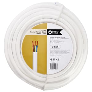 Pitacs 3 Core 3183Y White Round Flexible Cable - 2.5mm² - 10m Price Comparisons | Compare The Build