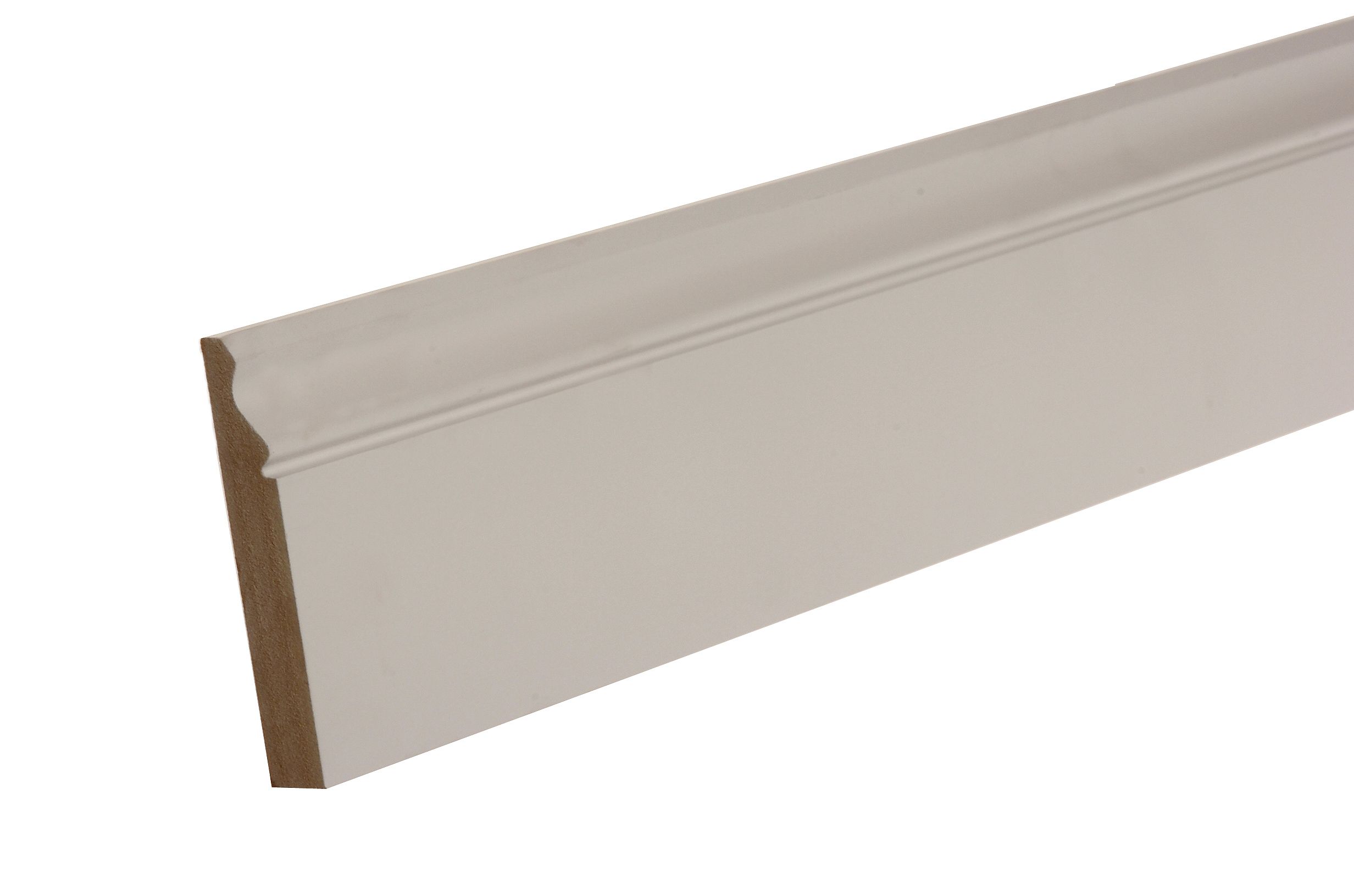 Metsä Wood Primed White MDF Ogee Softwood Skirting board (L)2.4m (W)119mm (T)18mm, Pack of 2 Price Comparisons | Compare The Build