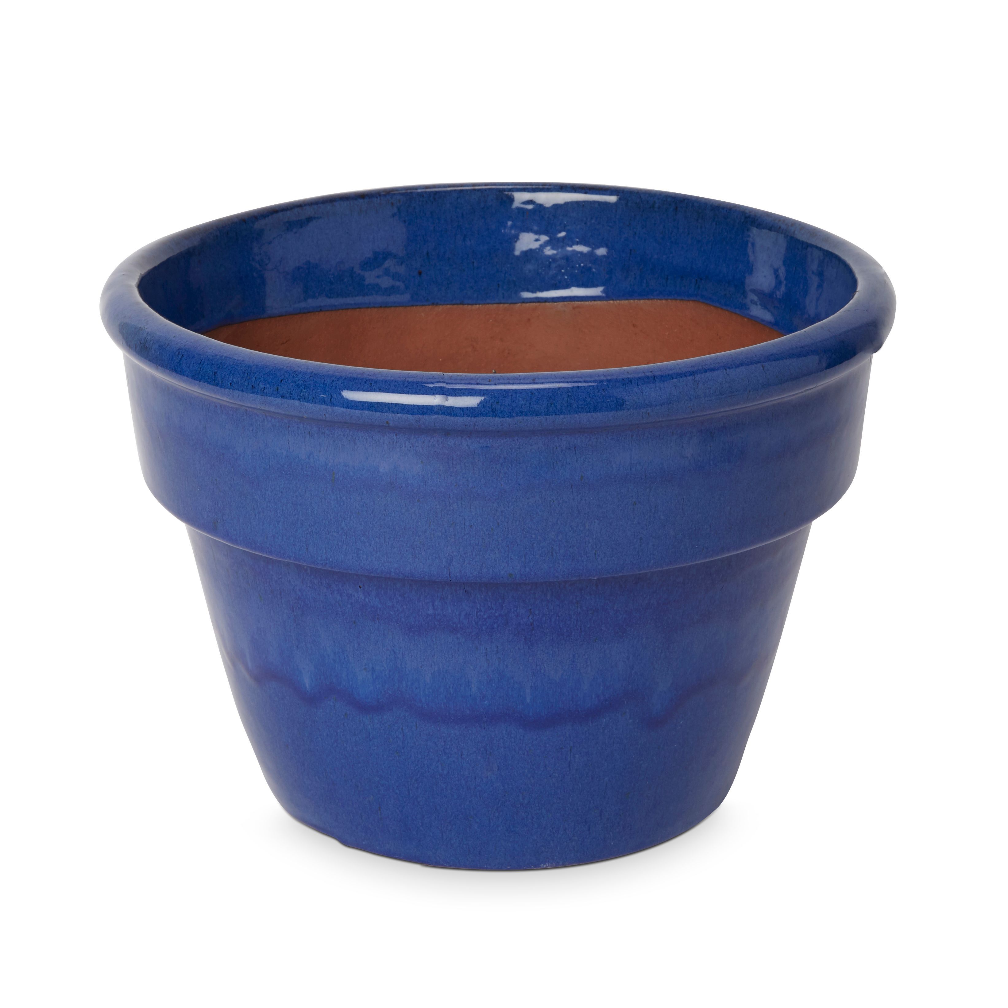 Blooma Tiwlip Blue Ceramic Round Plant Pot (Dia)34Cm Price Comparisons | Compare The Build