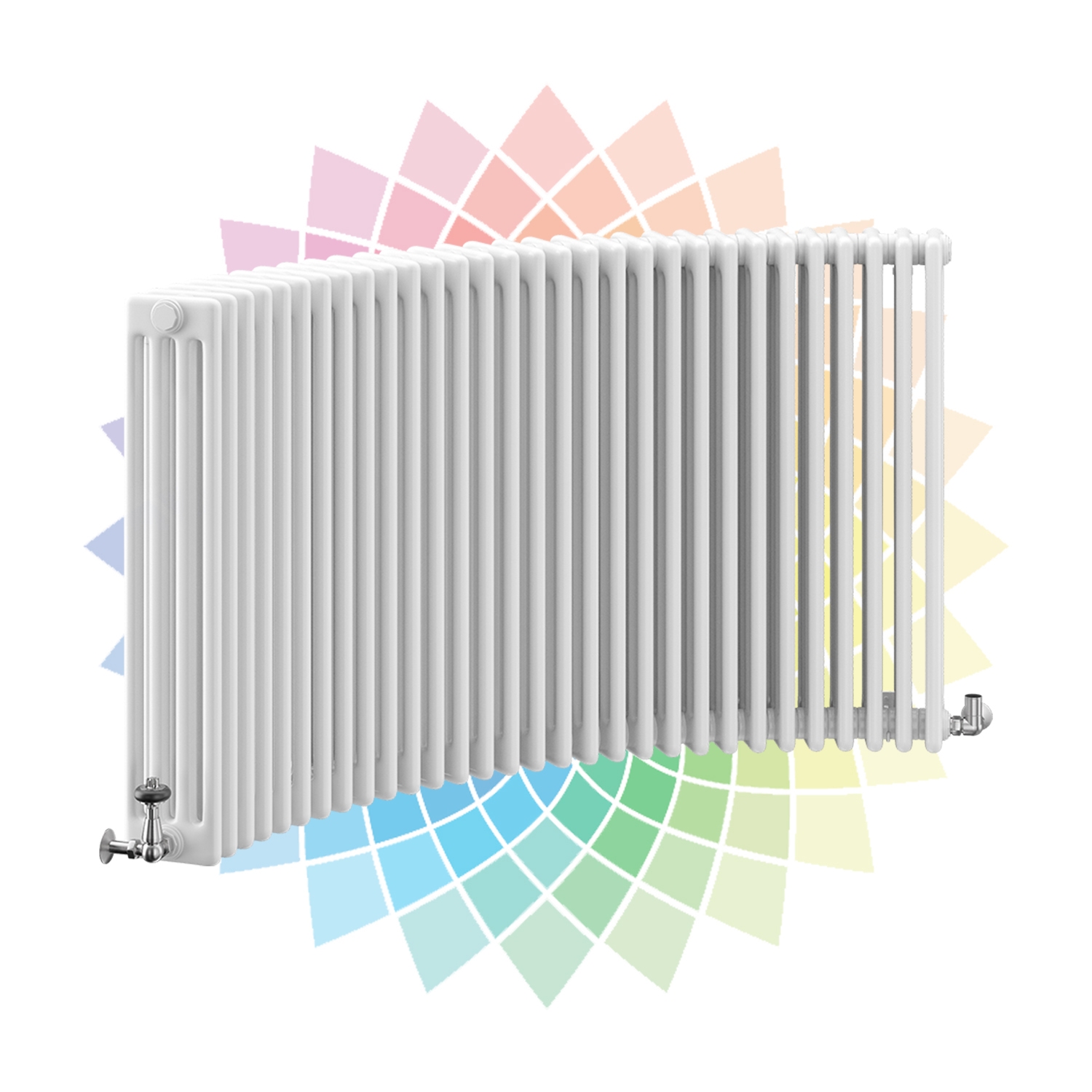 Nordic 4 Column Curved Horizontal Radiator, Custom Colour, 600mm x 1824mm | Compare The Build