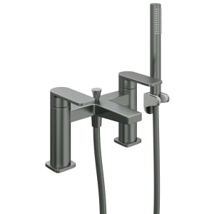 Hemington Double Lever Deck Mounted Bath Shower Mixer Tap - Matt Anthracite Price Comparisons | Compare The Build