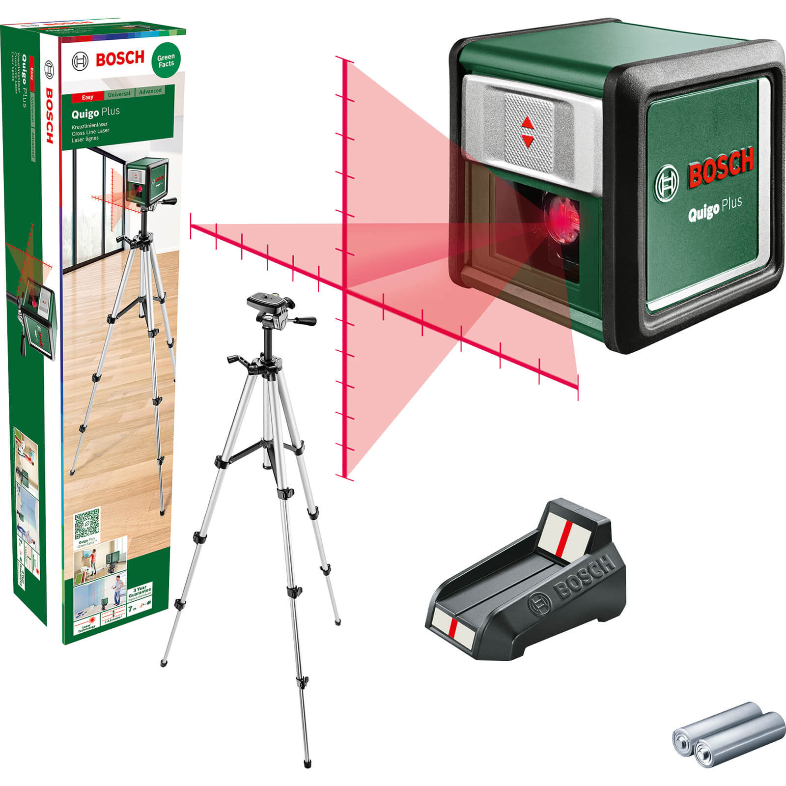 Bosch QUIGO PLUS Self Levelling Cross Line Laser Level and Tripod (New) Price Comparisons | Compare The Build