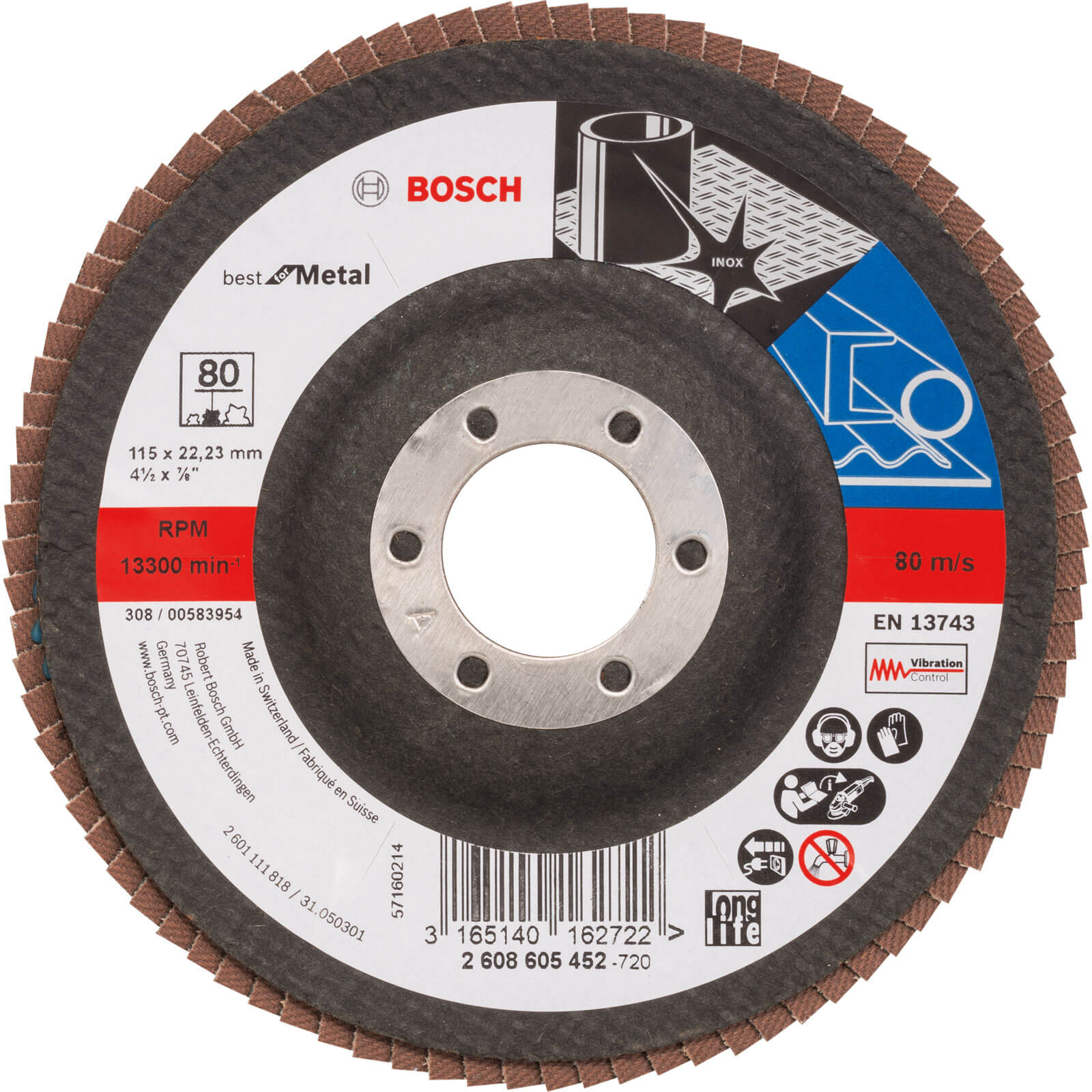 Bosch Zirconium Abrasive Flap Disc 115mm 80g Price Comparisons | Compare The Build