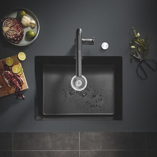 Grohe K700U Granite Black 1.0 Composite Inset Undermount Kitchen Sink & Waste 610 x 457mm Price Comparisons | Compare The Build