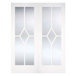 LPD Internal Reims Pair Primed White Solid Core Door - 1067 x 1981mm Price Comparisons | Compare The Build