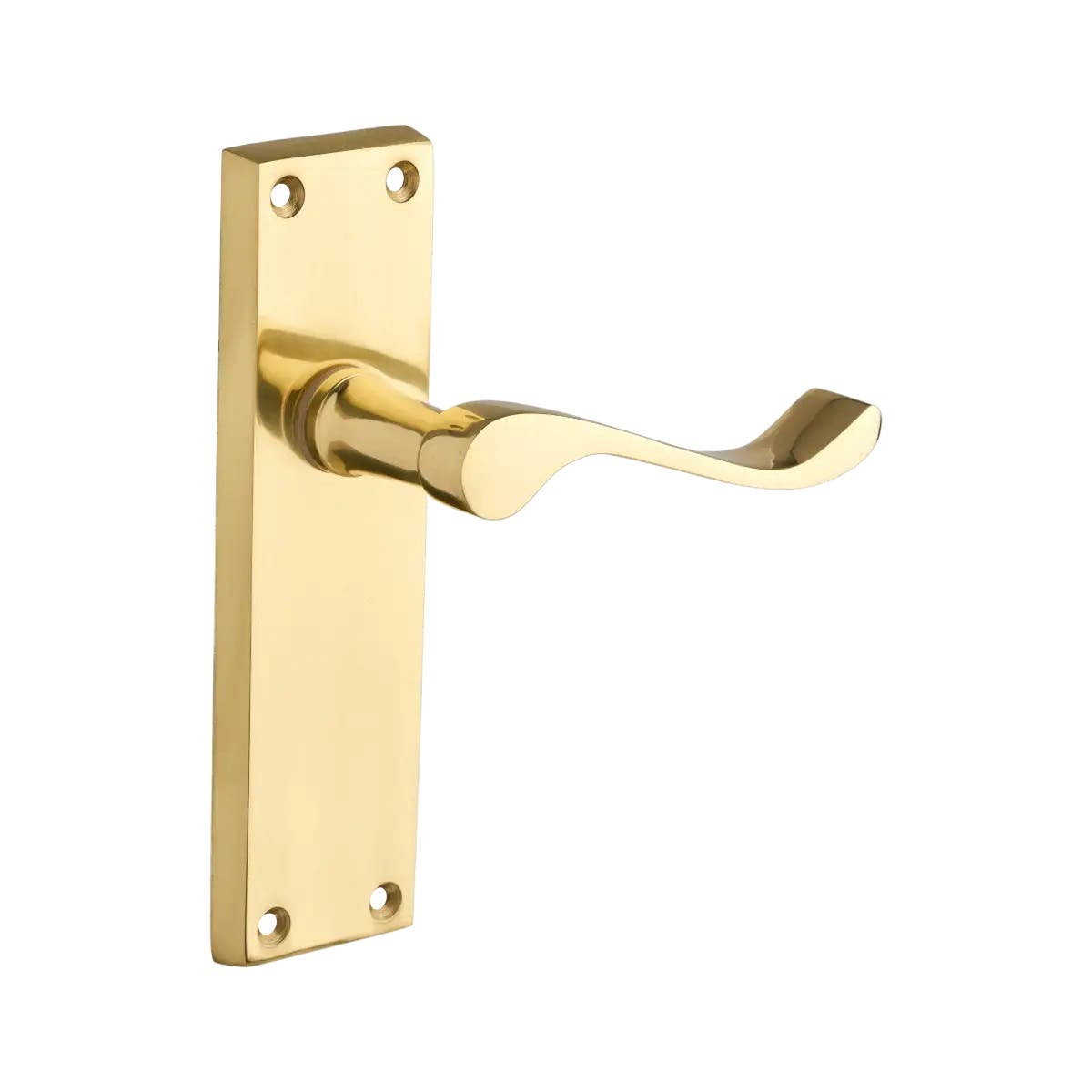 Polished Brass Long Backplate Scroll Lever Latch Door Handle - Pair - Designer Levers Price Comparisons | Compare The Build