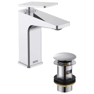 Bristan Delgado Eco Start Basin Mixer with Clicker Waste - Chrome Price Comparisons | Compare The Build