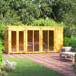 Power Sheds 14 x 6ft Pent Shiplap Dip Treated Summerhouse | Compare The Build