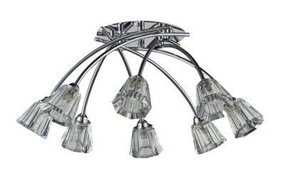 Inlight Darling Cascade Brushed Smoked Chrome Effect 8 Lamp Ceiling Light Price Comparisons | Compare The Build