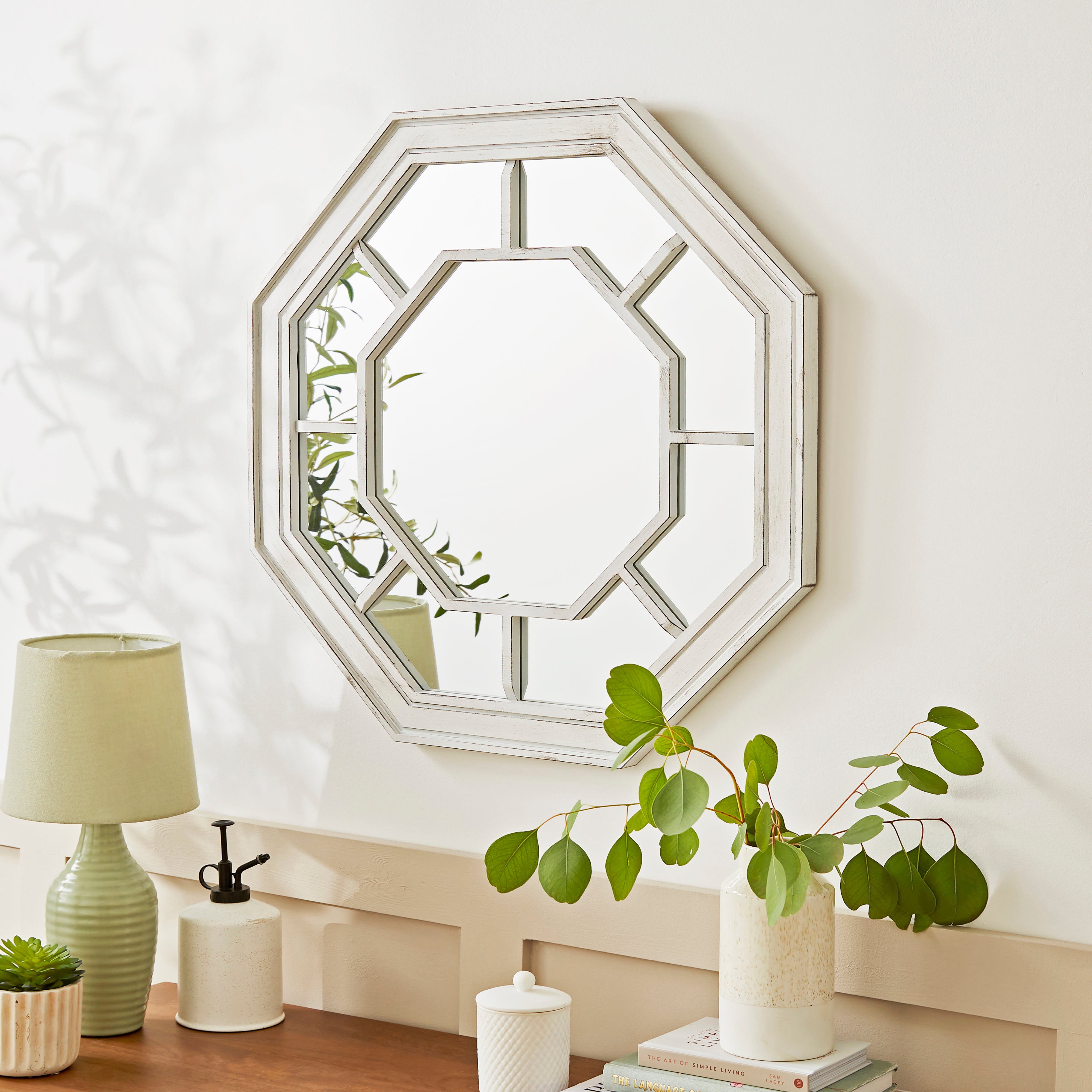 Hexagon Country Window Mirror, Cream Cream Price Comparisons | Compare The Build