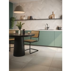 Wickes Boutique Richmond Whisper light Grey Gloss Ceramic Wall Tile - 245 x 75mm - Pack of 54 Price Comparisons | Compare The Build