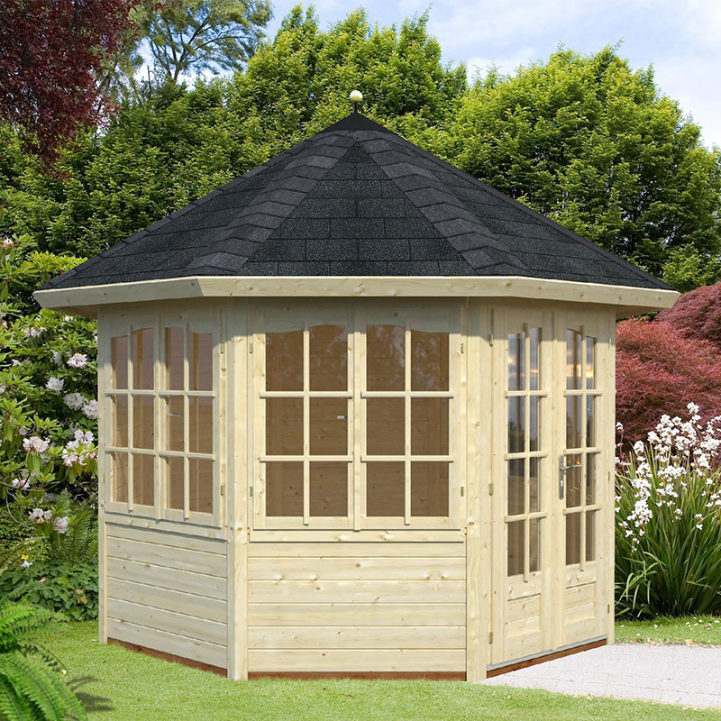 Palmako Veronica 2.9m x 2.9m Log Cabin (28mm) - 4 Windows Price Comparisons | Compare The Build