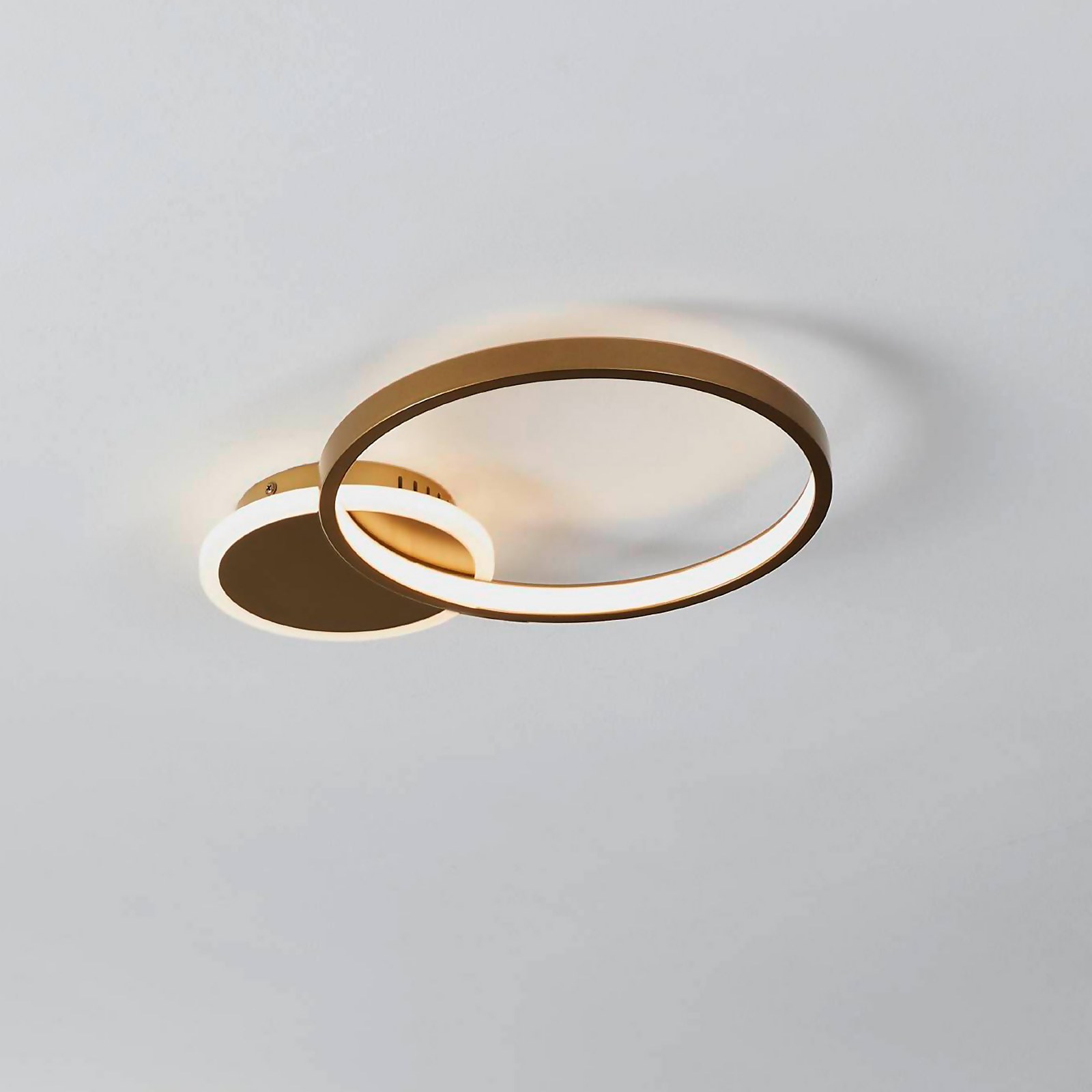 Eglo Gafares Connect Smart Flush Ceiling Light - Gold | Compare The Build