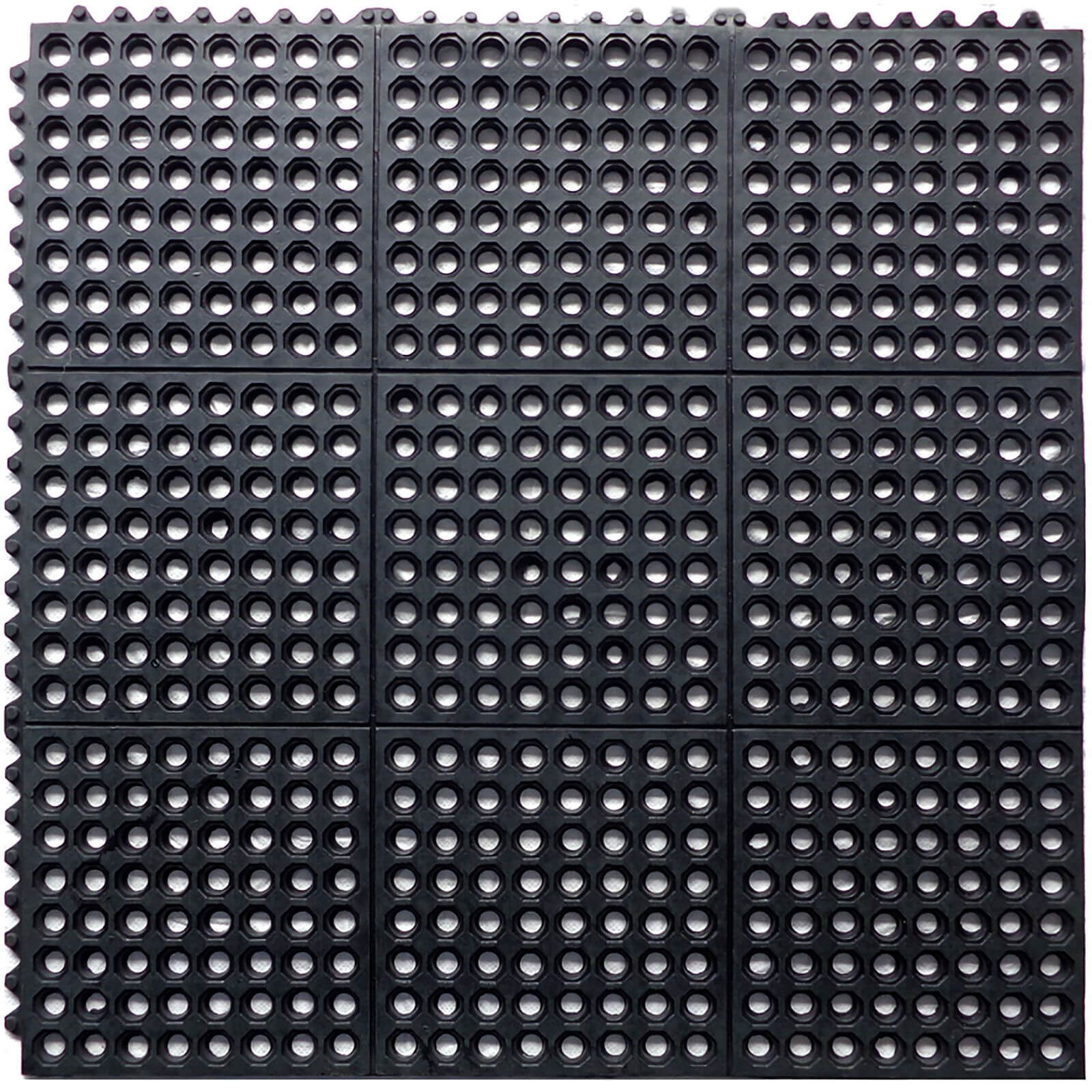 Rubber Interlocking Floor Mat - Black 90x90cm Price Comparisons | Compare The Build