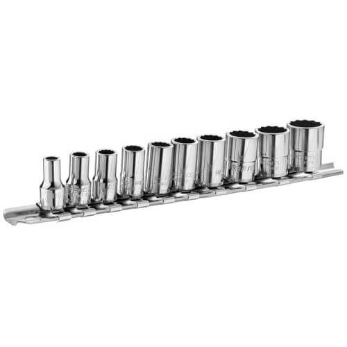 Facom RB.40AE 1/4" Drive 10 Piece 12 Point Socket Set On Rail 1/4" Price Comparisons | Compare The Build