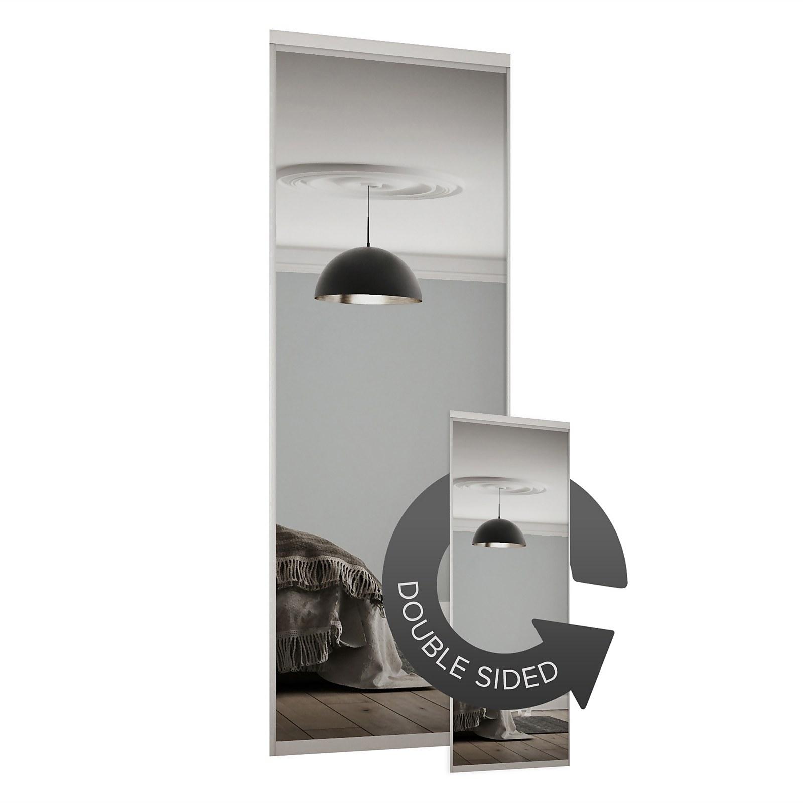 Duo Sliding Wardrobe Door Mirror with Aluminium Frame (W)610mm Price Comparisons | Compare The Build