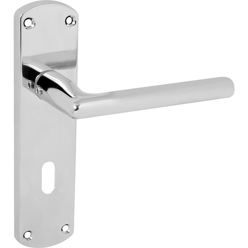 Serozzetta Uno Door Handles Lock Polished (Pair) in Chrome | Compare The Build