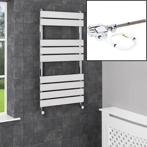 Dual Fuel Flat Panel Heated Towel Rail - 950 x 500mm - Thermostatic Price Comparisons | Compare The Build