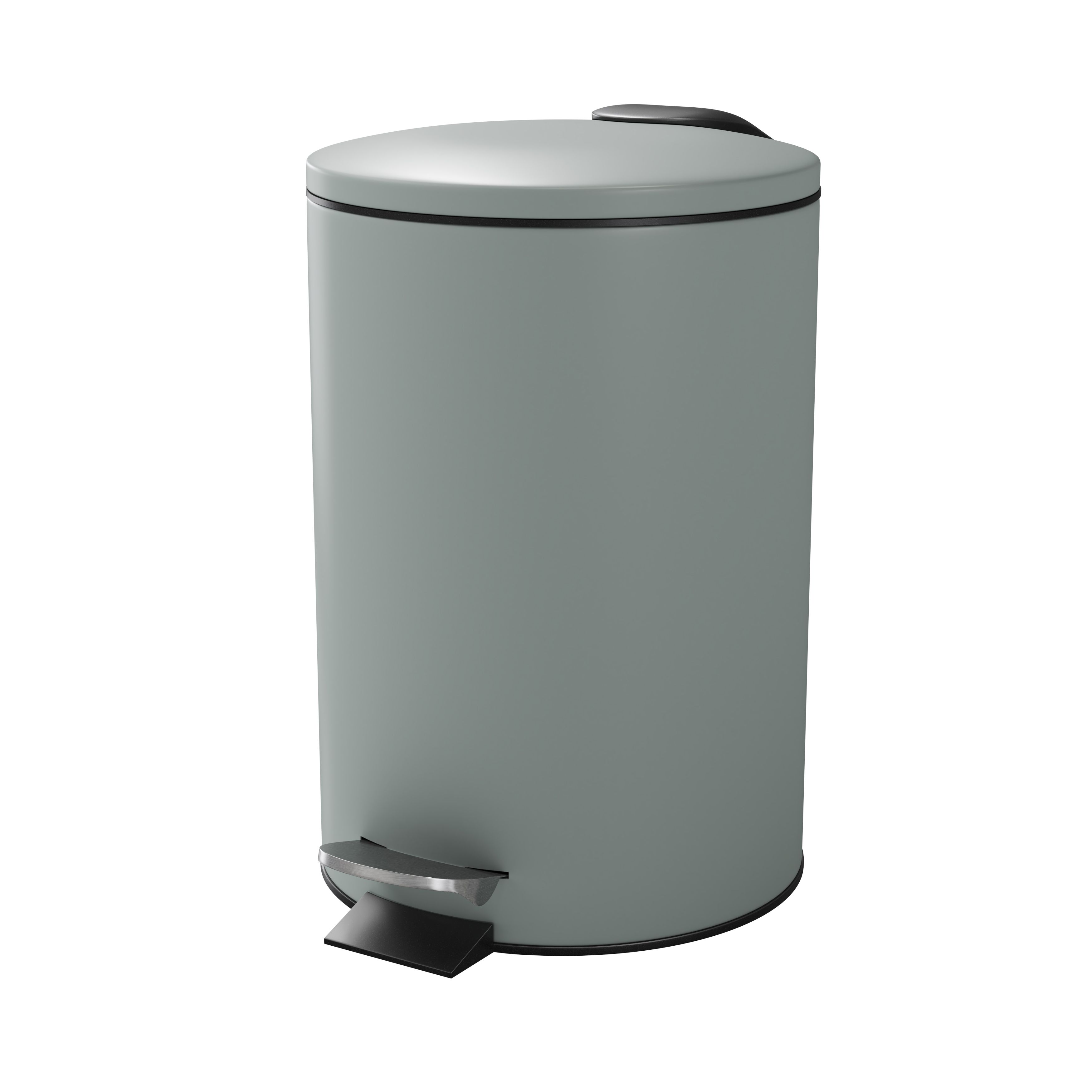 GoodHome Koros Sage Grey Steel Round Bathroom Pedal Bin, 3L | Compare The Build