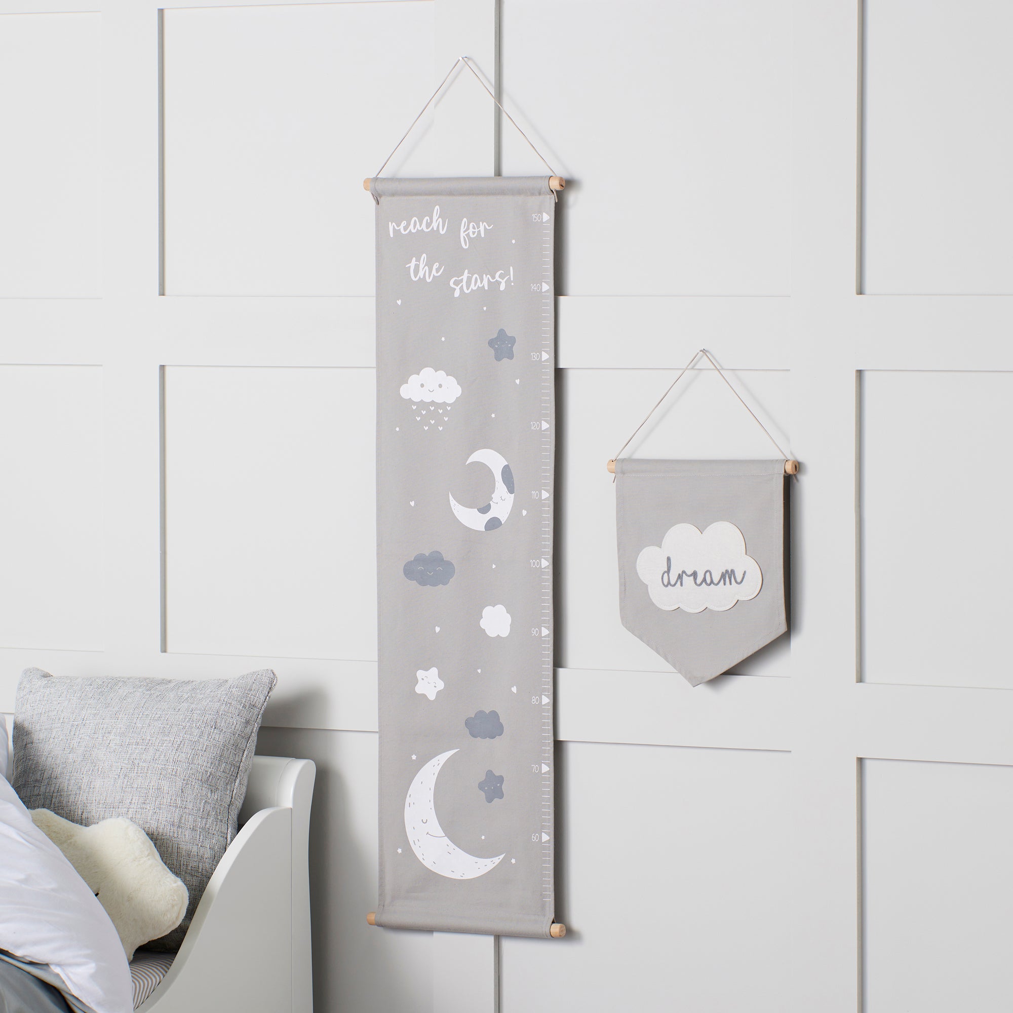 Ickle Bubba Cosmic Aura Wall Art & Growth Chart Set Grey/White Price Comparisons | Compare The Build