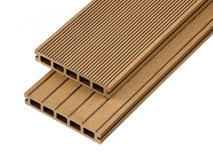 Hollow Domestic Grade Composite Decking Board 2400mm x 150mm x 25mm - Teak Price Comparisons | Compare The Build