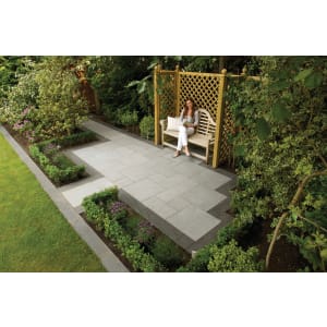 Marshalls Granite Eclipse Textured Dark Paving Slab 600 x 600 x 25 mm - 18m2 pack | Compare The Build