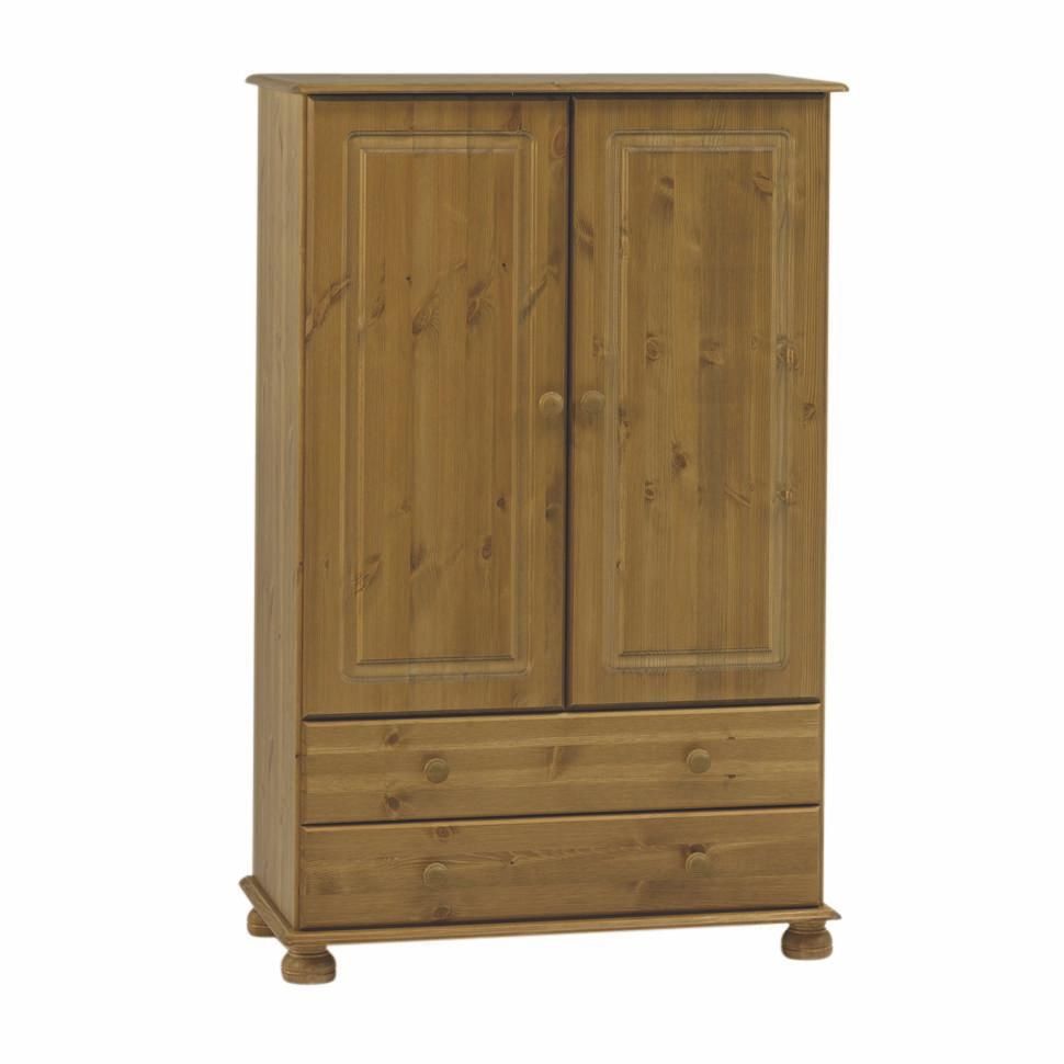 Malmo Stained Pine 2 Door 2 Drawer Double Wardrobe (H)1373mm (W)883mm (D)480mm Price Comparisons | Compare The Build