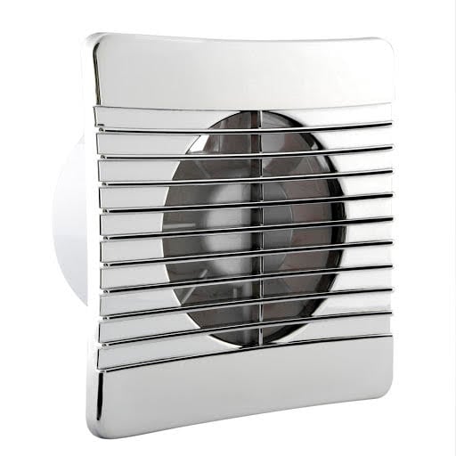 Airvent Low Profile Timer Controlled Chrome Extractor Fan 100mm -  431302 | Compare The Build