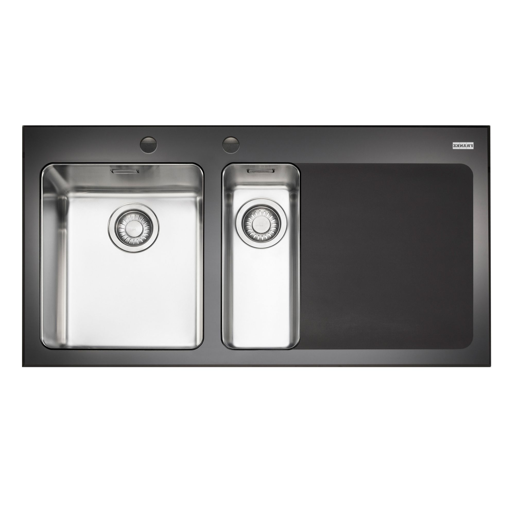 Franke Kubus 1.5 Bowl Black Polished Toughened Glass & Stainless Steel 1.5 Kitchen Sink Price Comparisons | Compare The Build