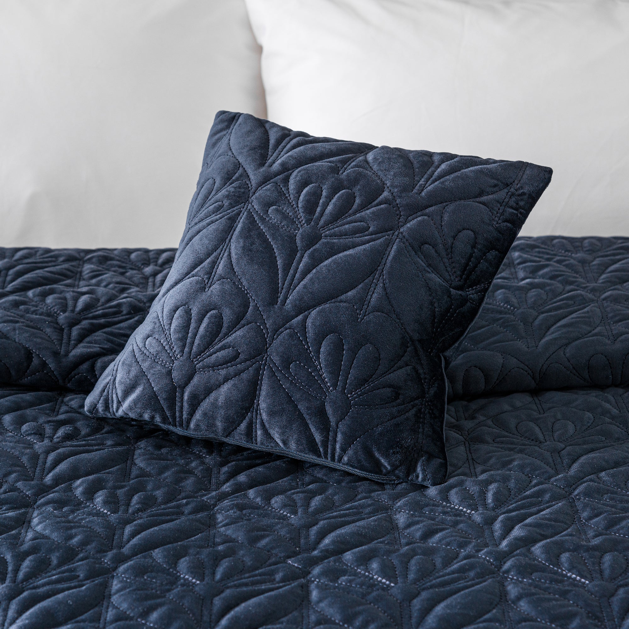 Stem Velvet Cushion Navy Blue Price Comparisons | Compare The Build