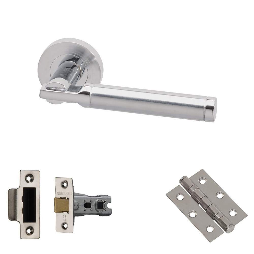 XL Joinery Tiber Polished/Satin Chrome Latch Door Handle Pack - 65mm TIBERHP65 Price Comparisons | Compare The Build